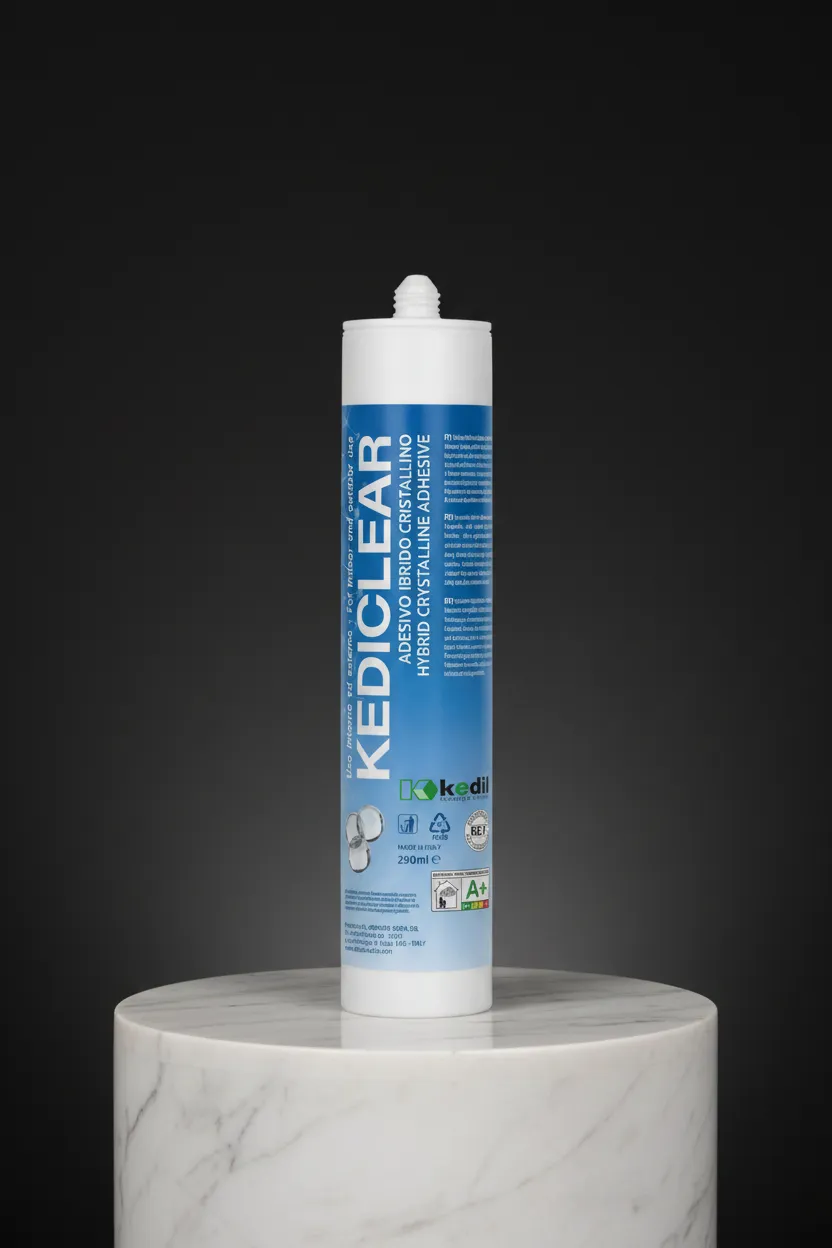KEDICLEAR: Kristalliner Hybridklebstoff von KEDIL. 290ml für den Innen- und Außenbereich.