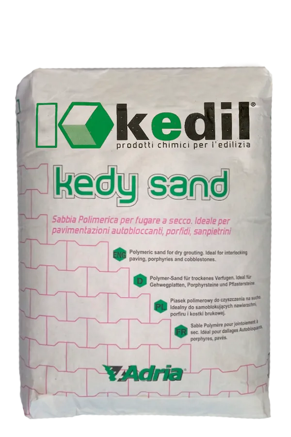Sack Kedy Sand (Polymersand) von Kkedil/Adria für Trockenfugen. Ideal für Gehwegplatten, Porphyrsteine und Pflastersteine.