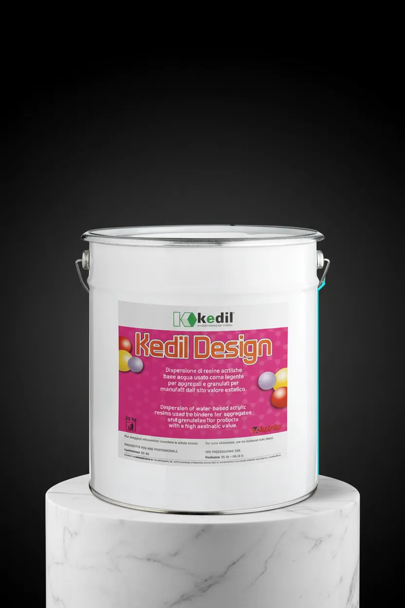 Una lattina di Kkedil Design su una superficie di marmo.