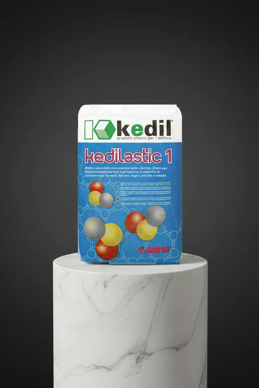 Nahaufnahme eines Sacks Kedilastic 1 auf einer Säule.