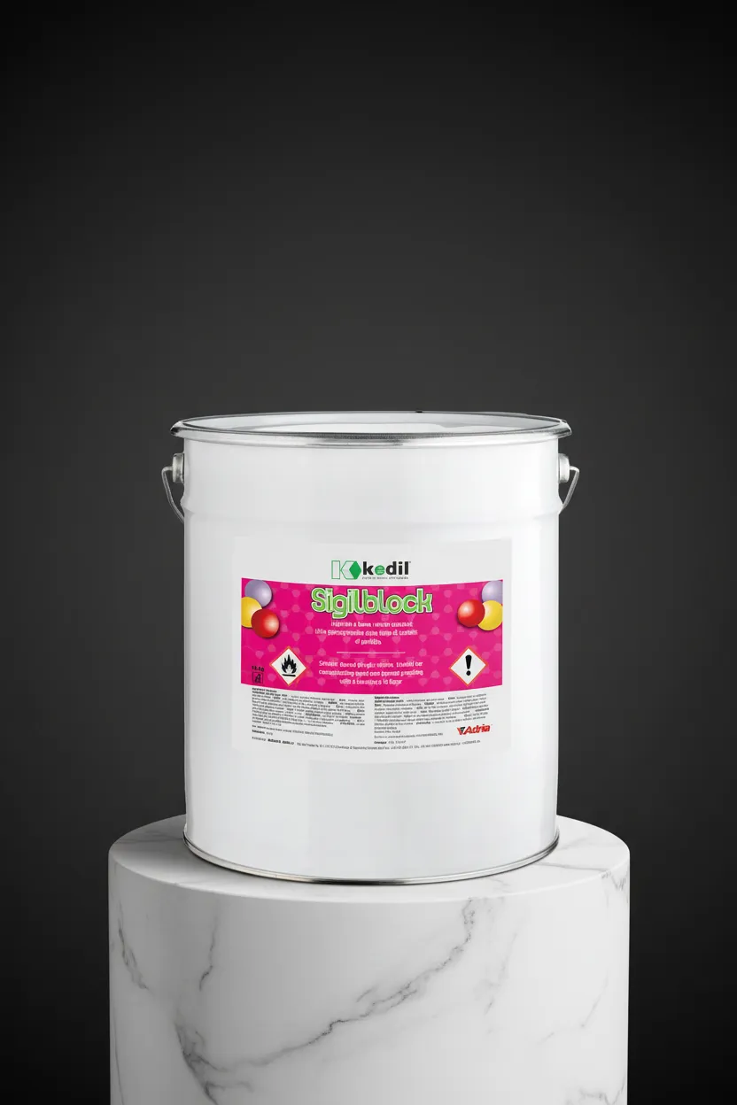A white bucket of Sigilblock on a marble pedestal.