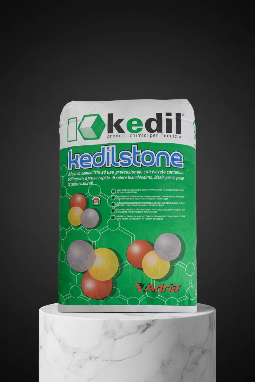 Un sacco di adesivo per pietra Kedilstone su un piedistallo.