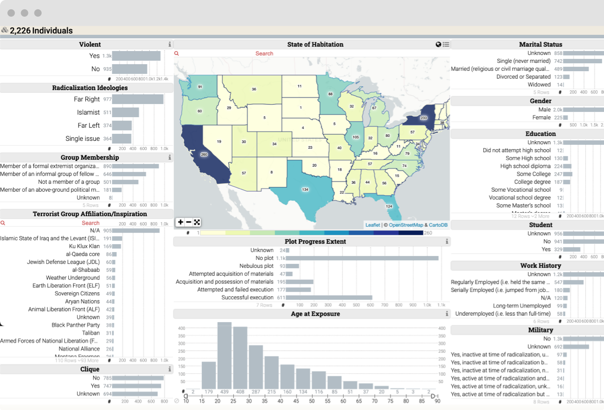 Visualizing Pathways to Individual Radicalization in the United States