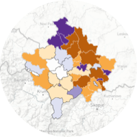 <b>Rich, interactive maps</b> for <b>hyper-local analysis</b> and navigation from national down to ballot box level.