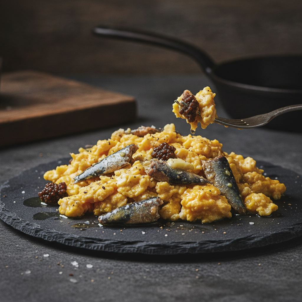 Quick Sardine and Egg Scramble