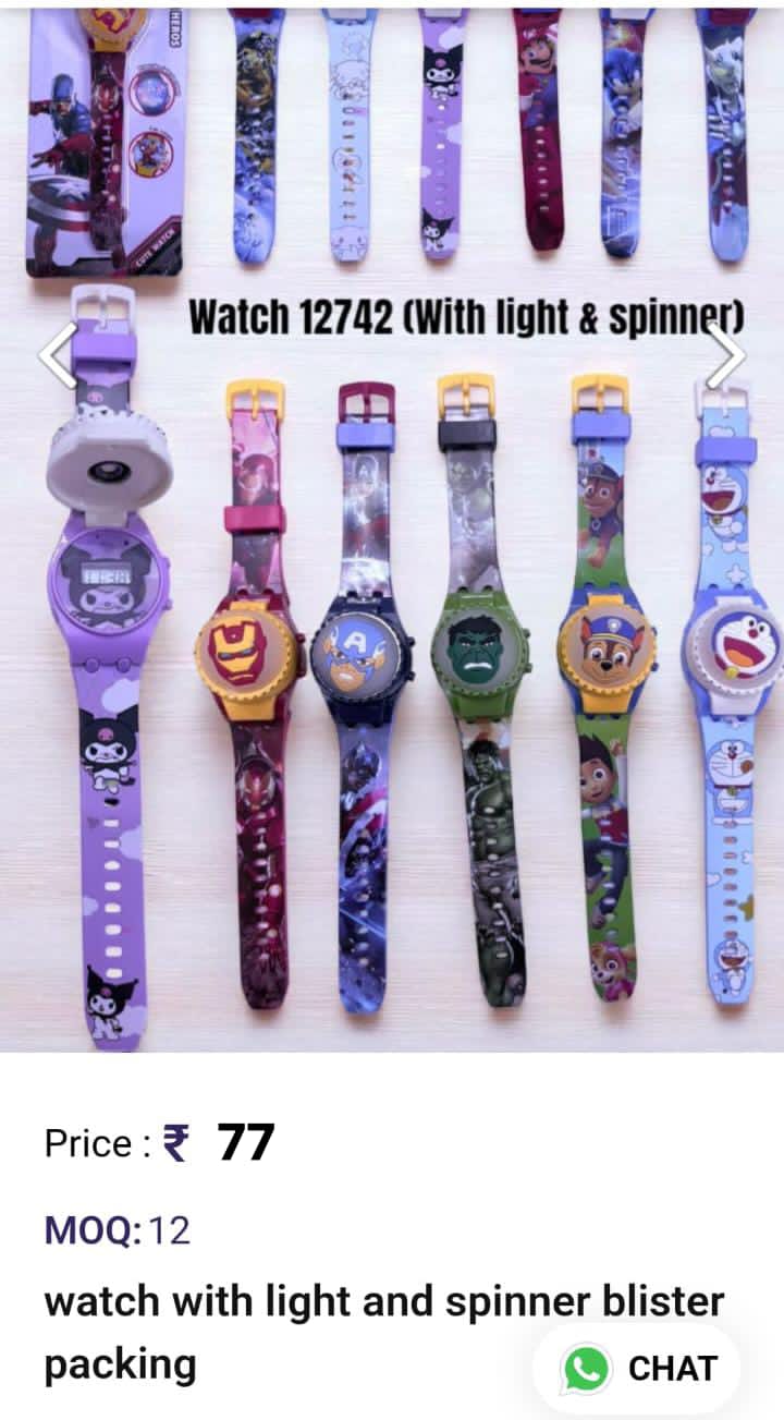 Kids Watch With Light And Spinner