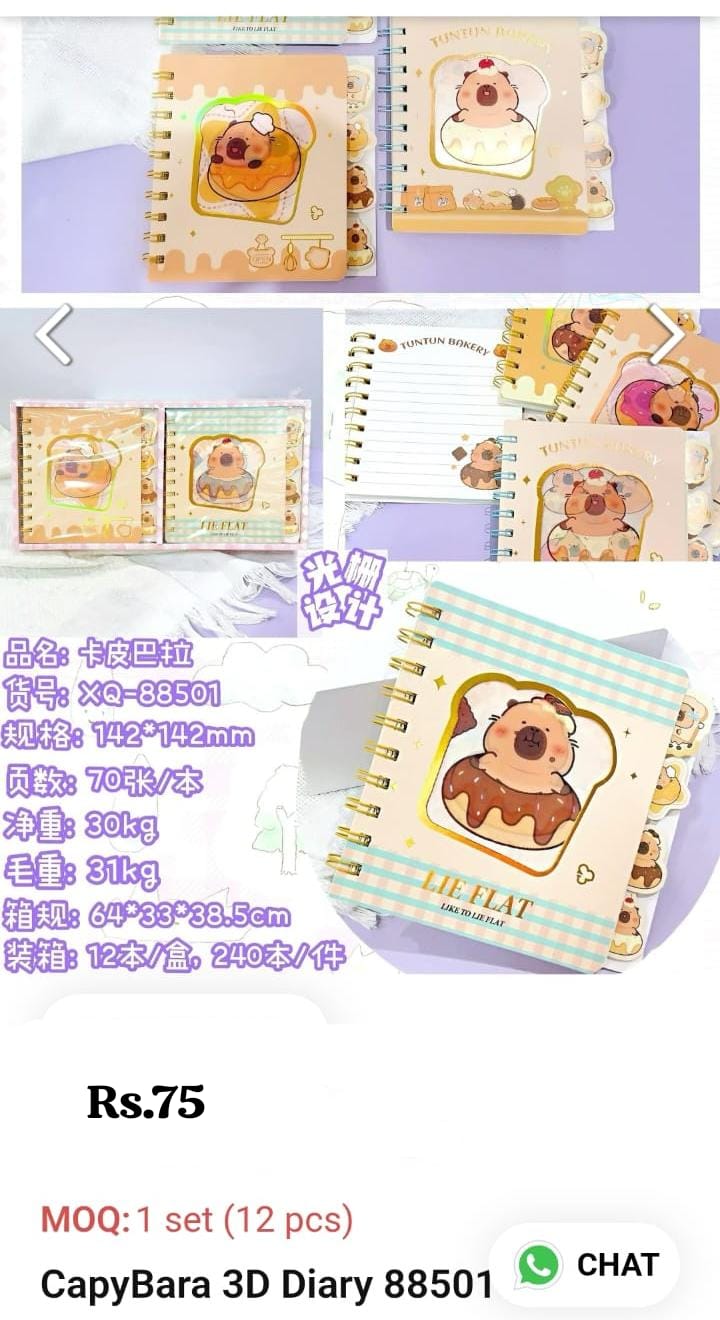 Capybara 3D Kids  Diary