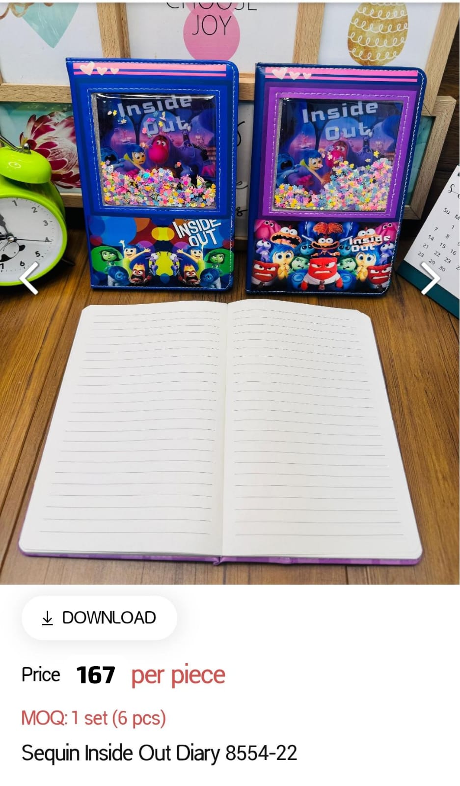 Sequin Inside Out Kids Diary