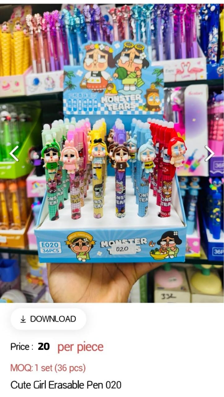 Cute Girl Erasable Pen