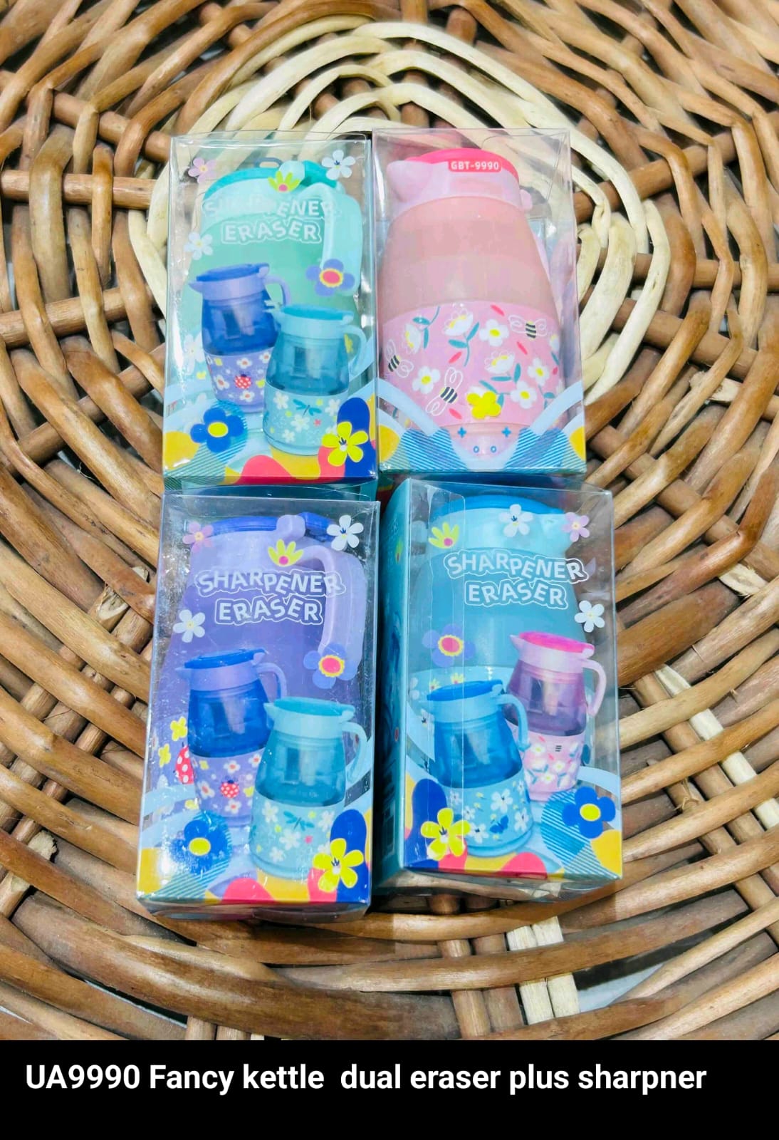 Fancy kettle dual Eraser plus sharpener