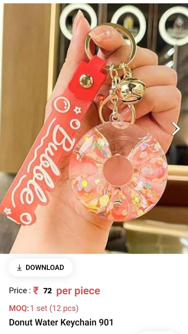 Donut Water Keychain