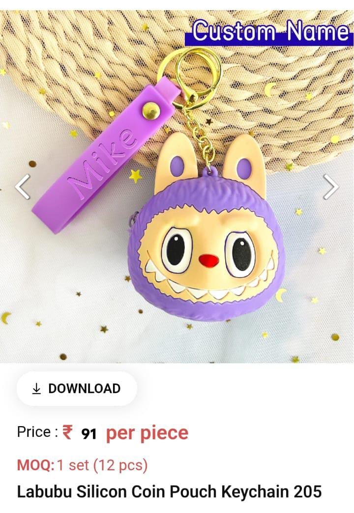 Labubu Silicon Coin Pouch Keychain