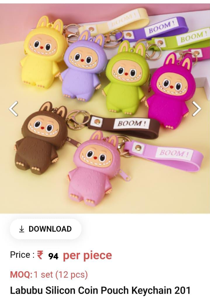 Labubu Silicon Coin Pouch Keychain