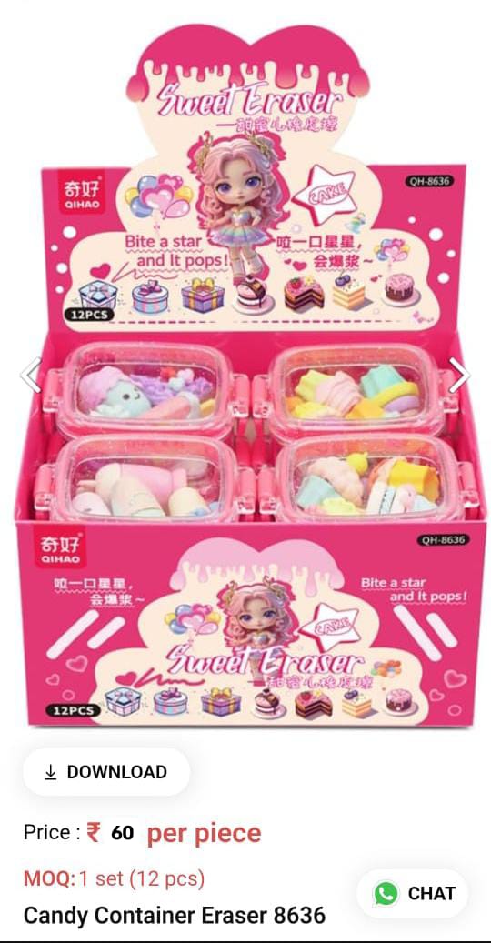 Candy Container Eraser