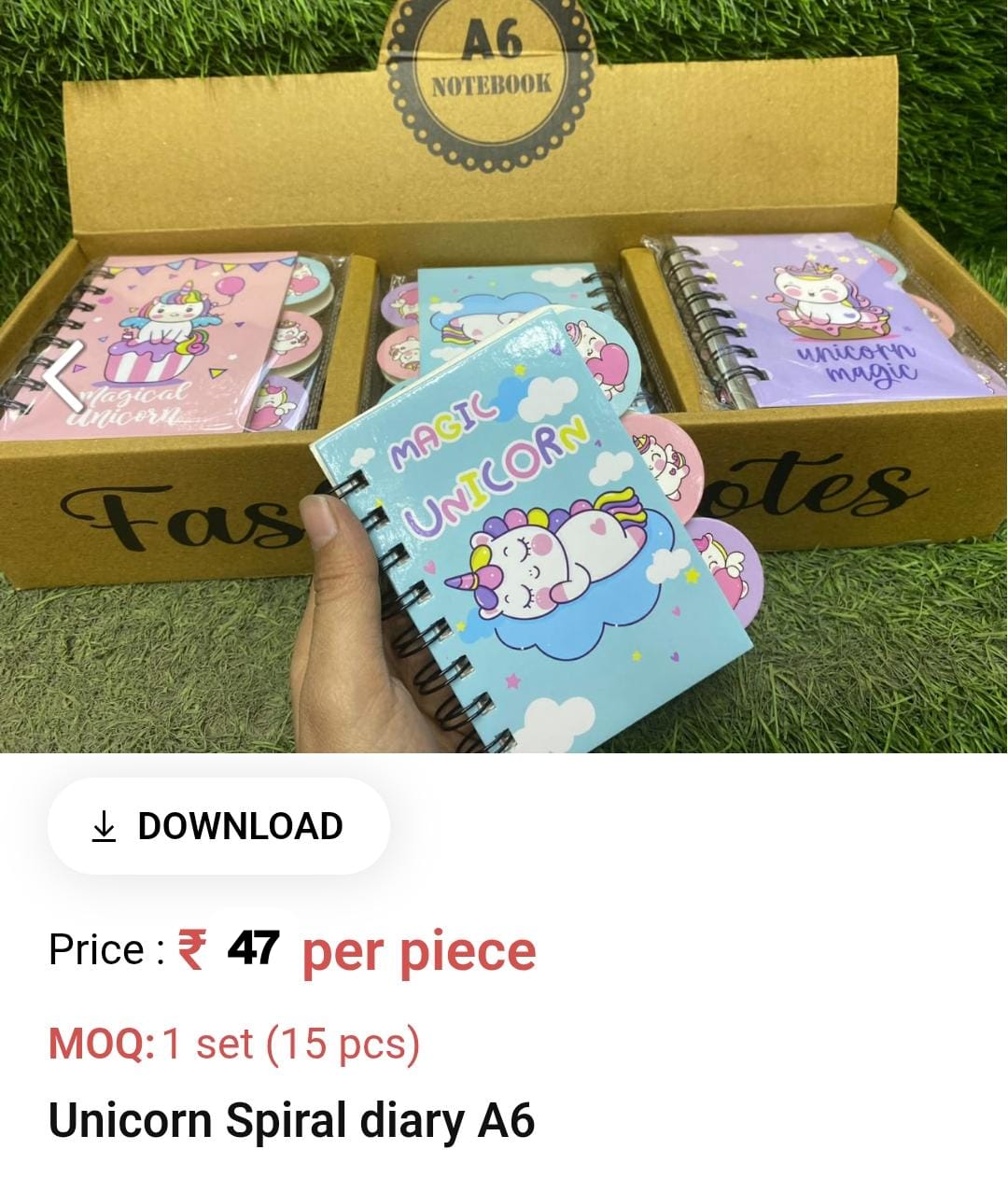 Unicorn Kids Spiral Diary