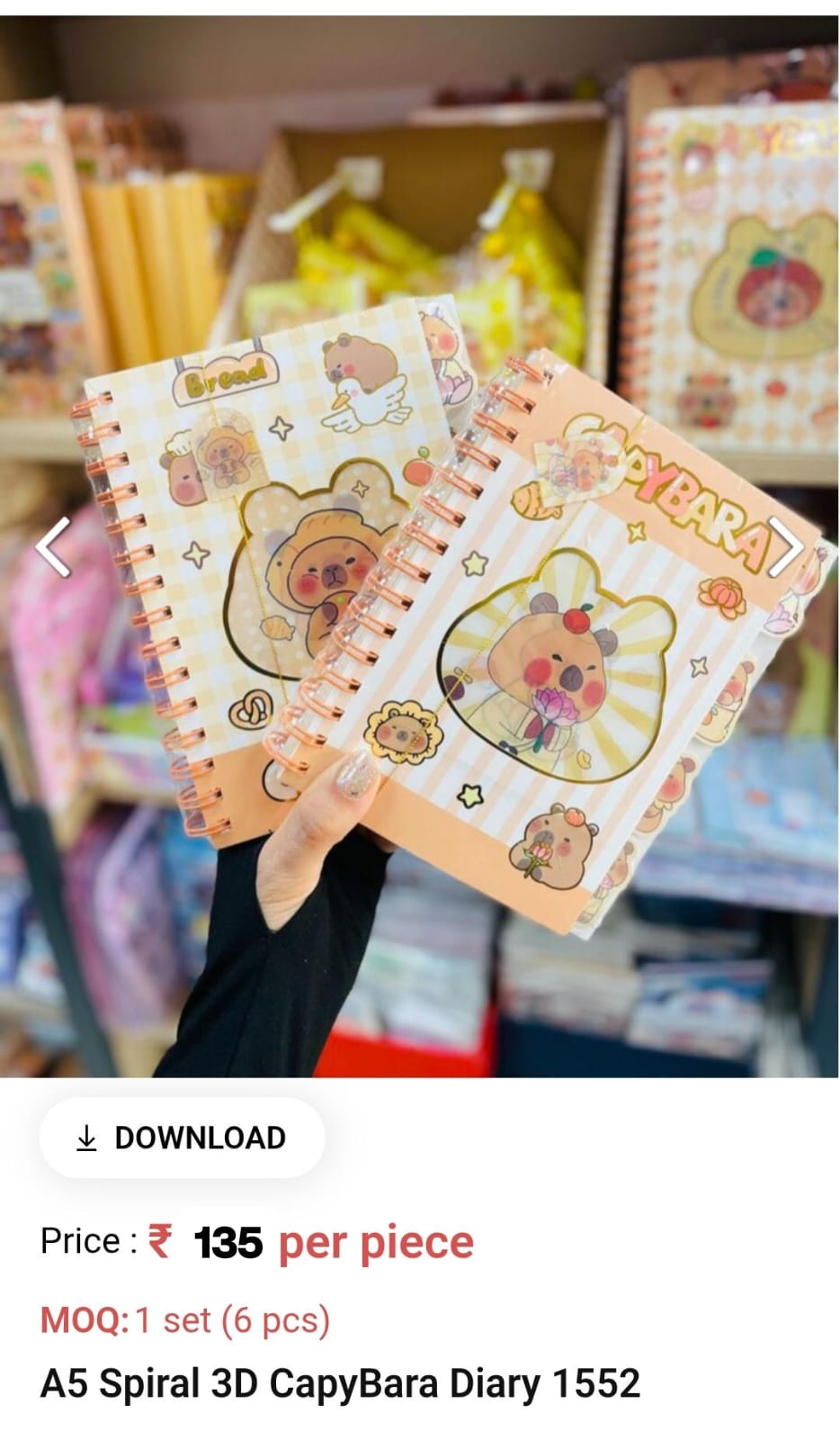 Spiarl 3d Capybara Kids Diary