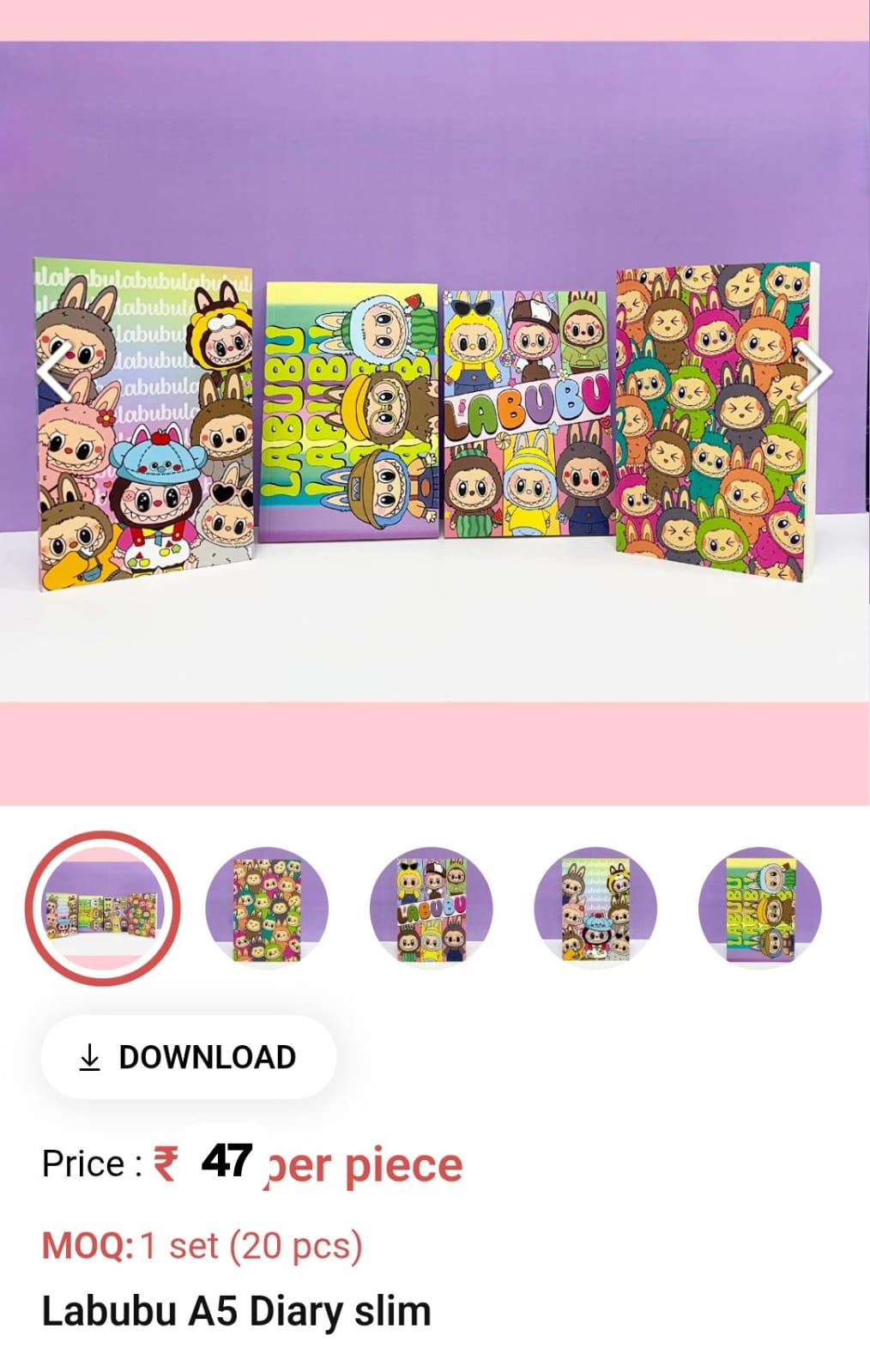 Kids Labubu Kids Diary