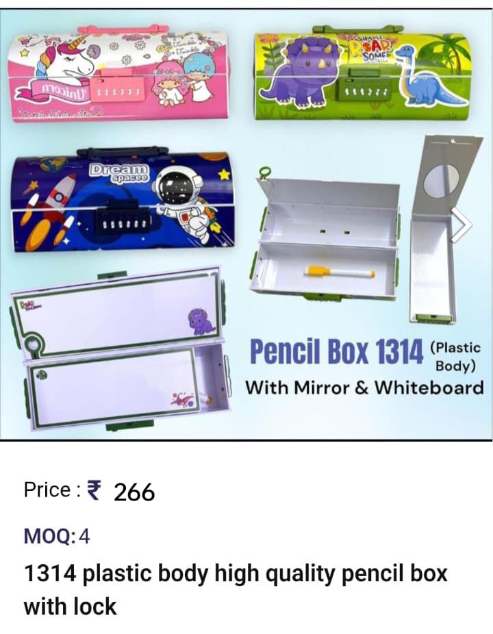 Plastic Body High Quality Pencil Box