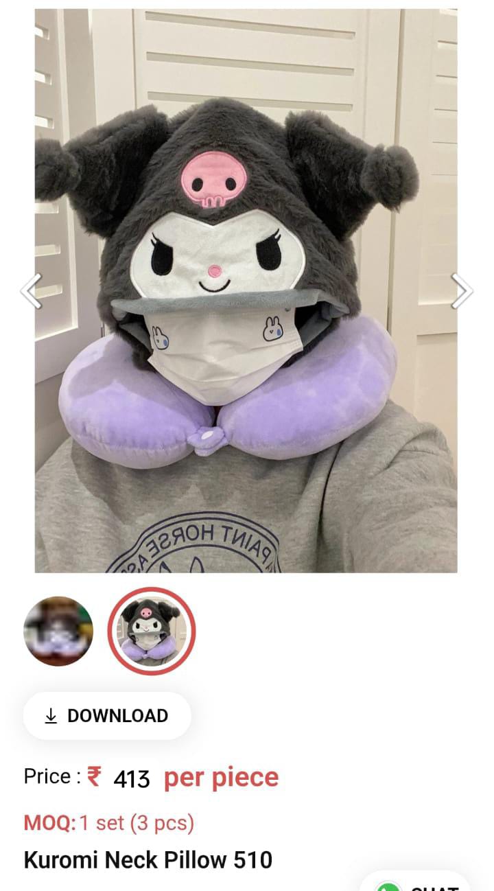 Cute Kuromi Neck Pillow