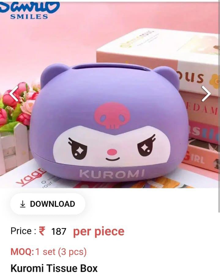 Kuromi Tissue Box