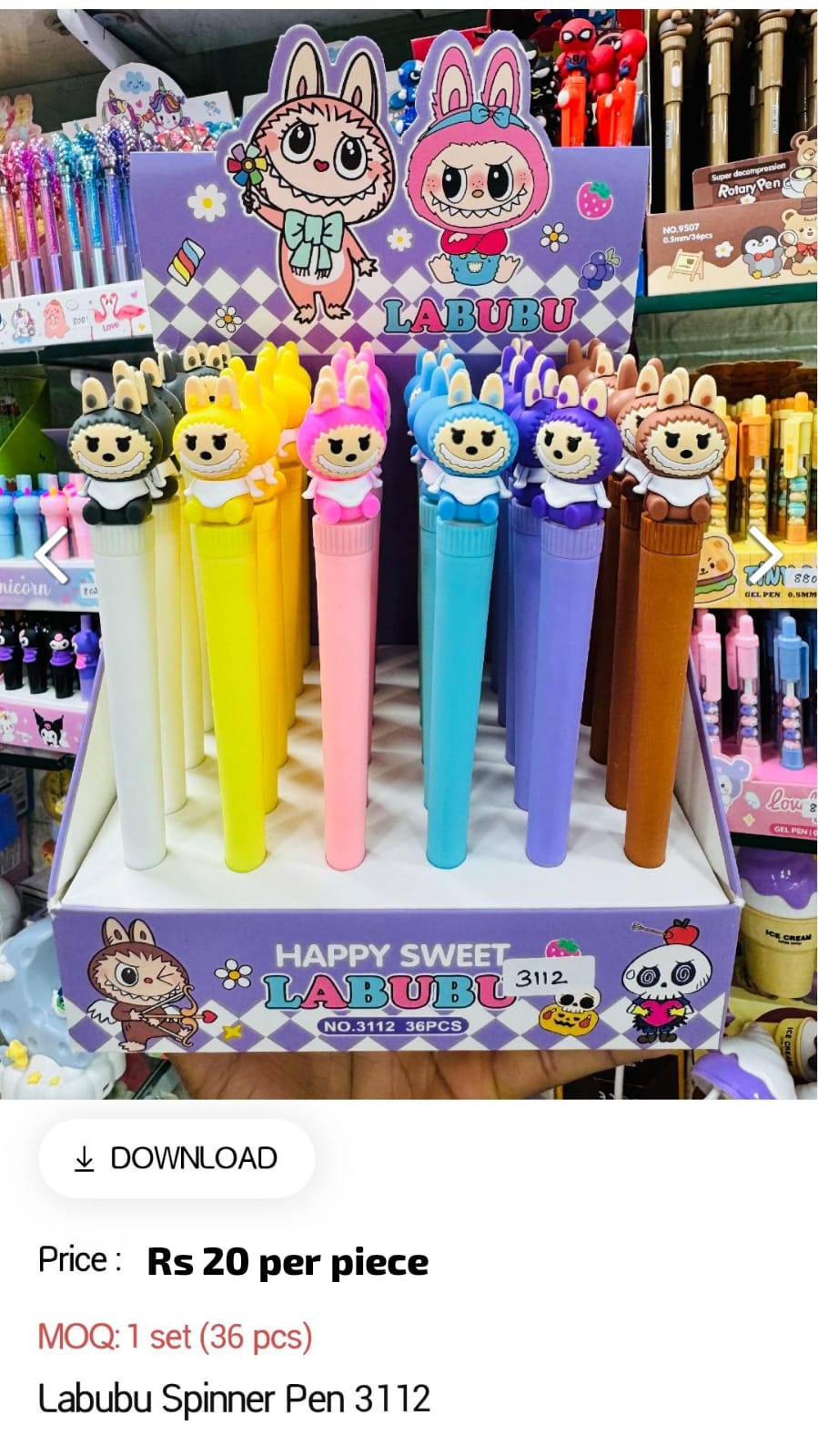 Labubu Kids Spinner Pen