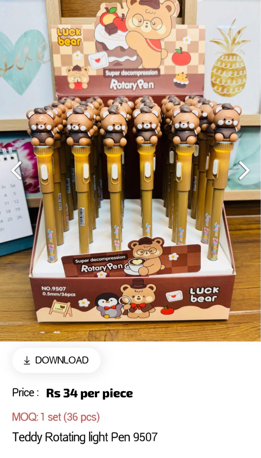 Teddy Rotating Light Pen