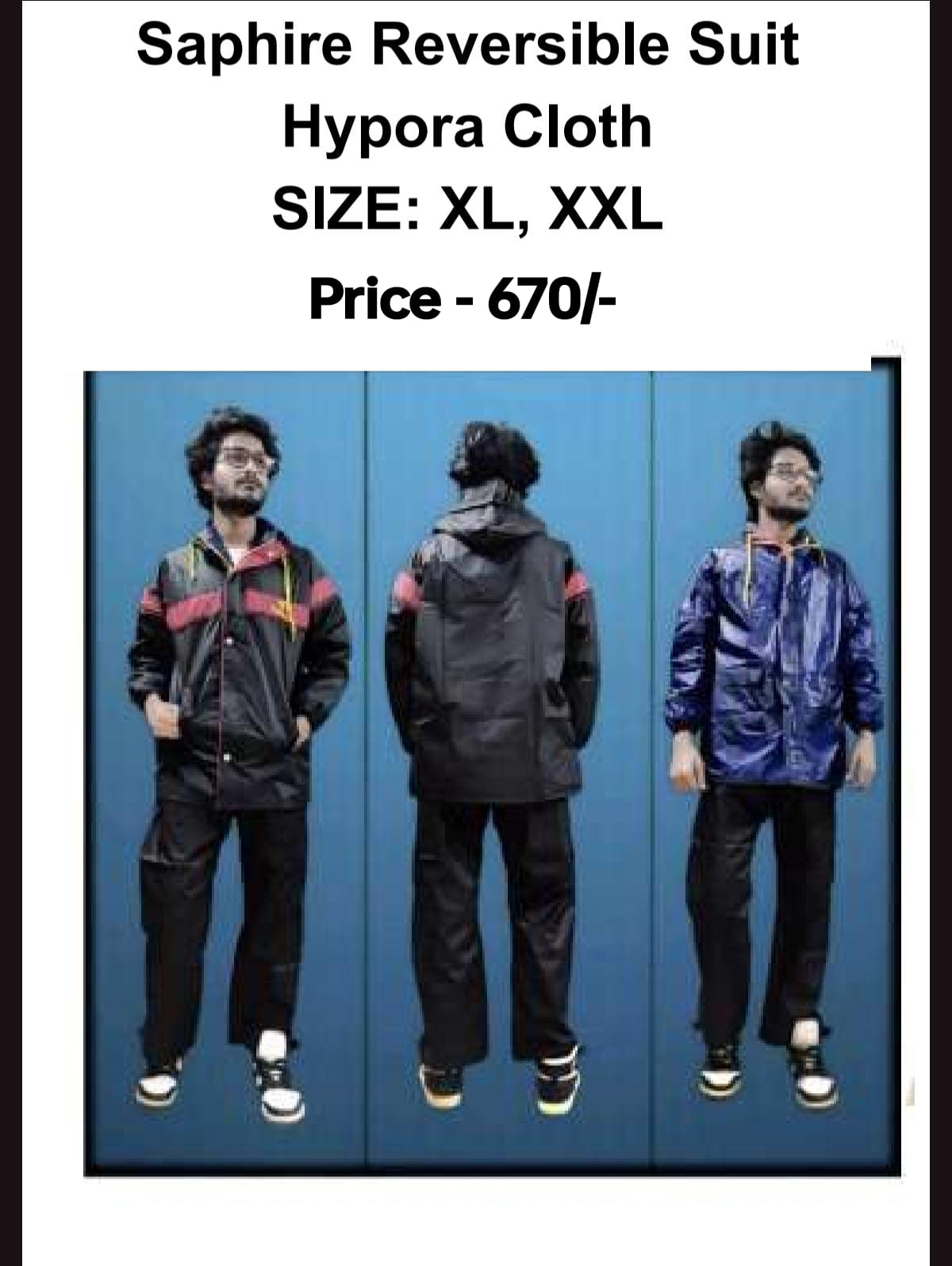 Saphire Reversible Rain Suit