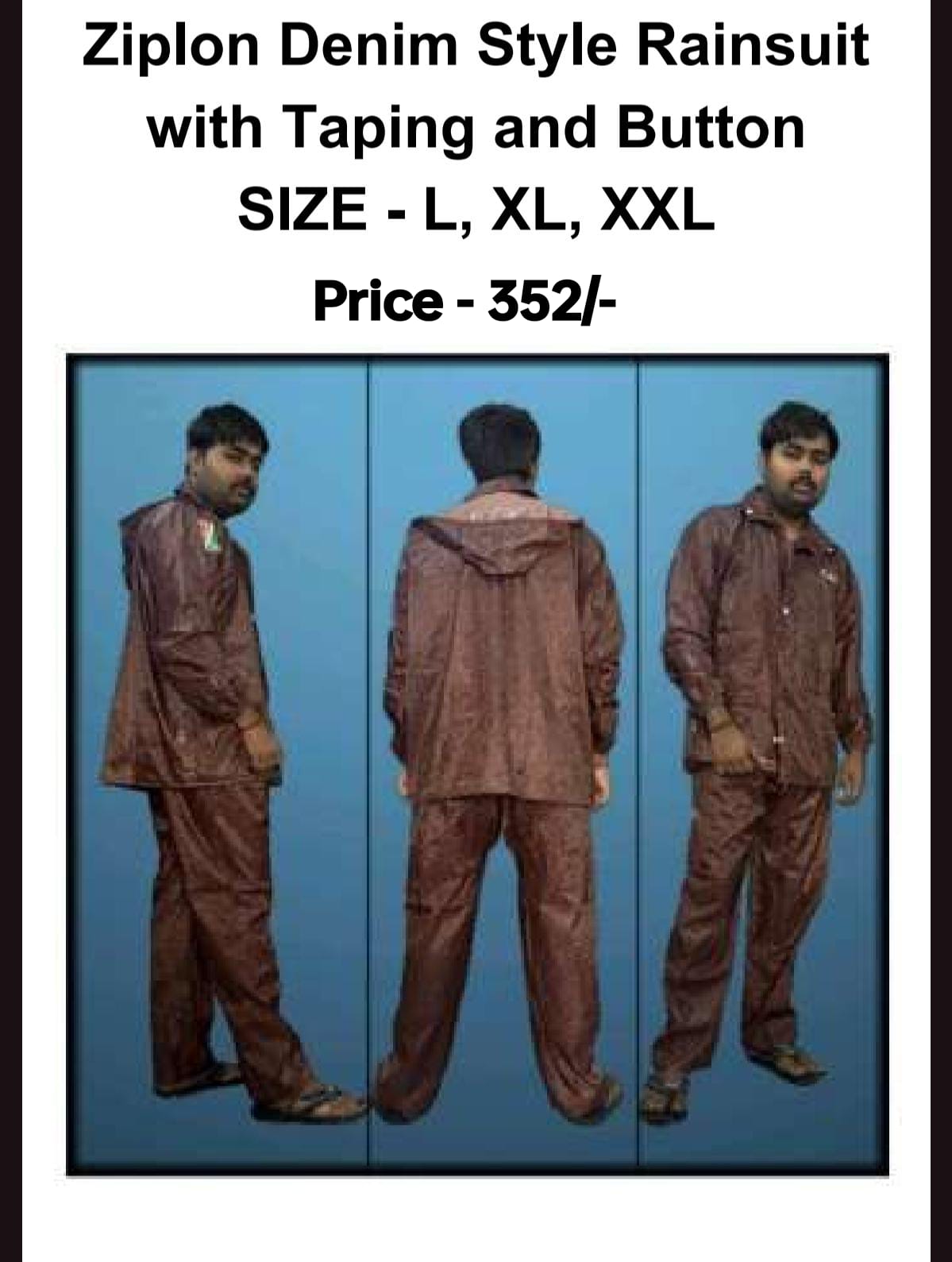 Ziplon Denim Style Rain Suit