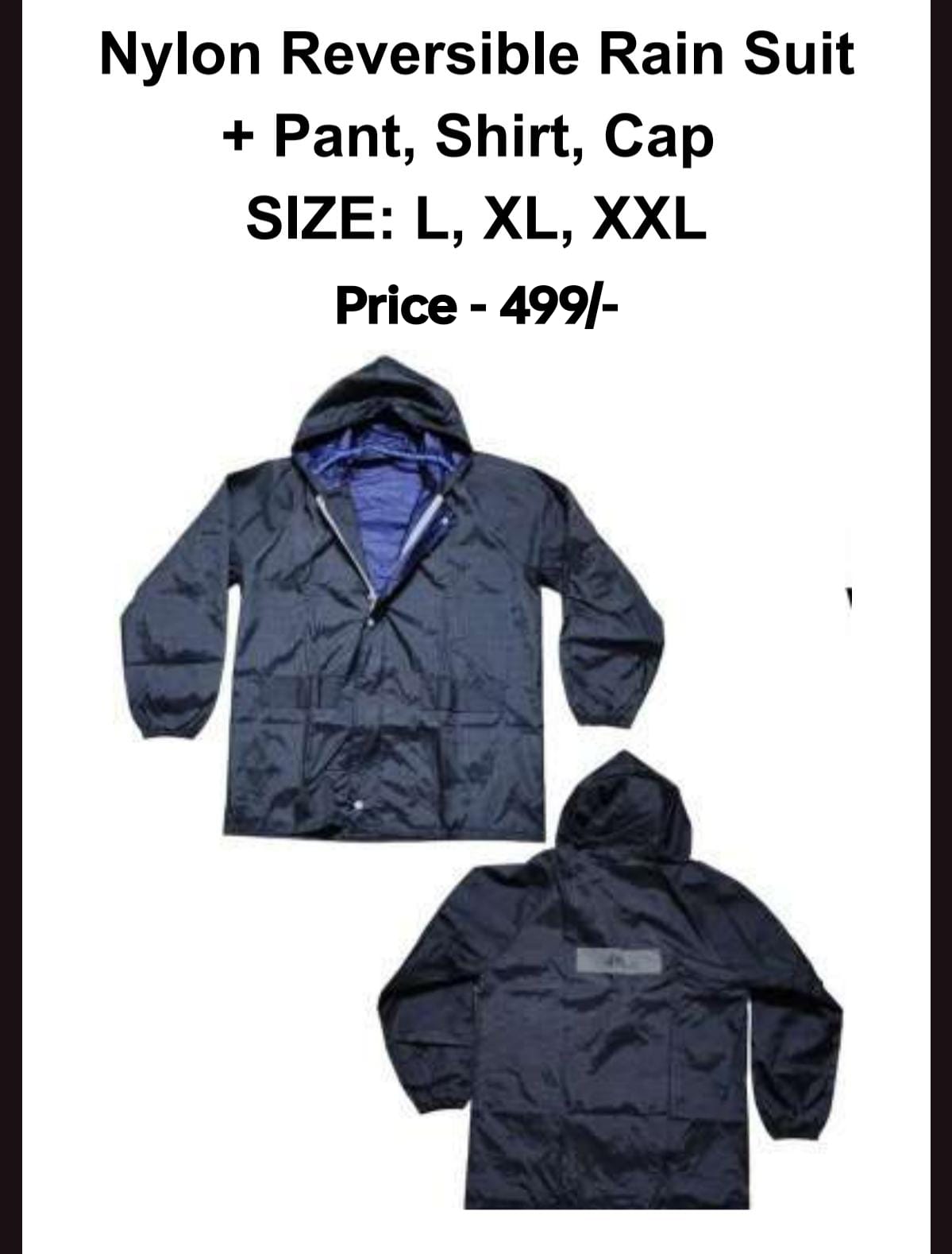 Nylon Reversible Rain Suit
