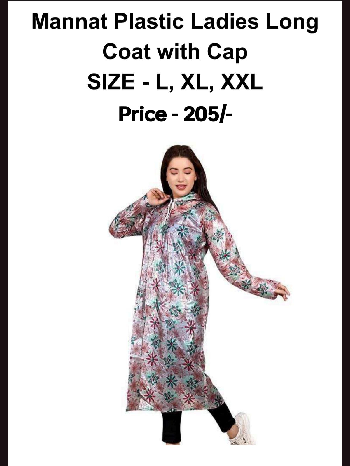 Mannat Plastic Ladies Long Coat With Cap