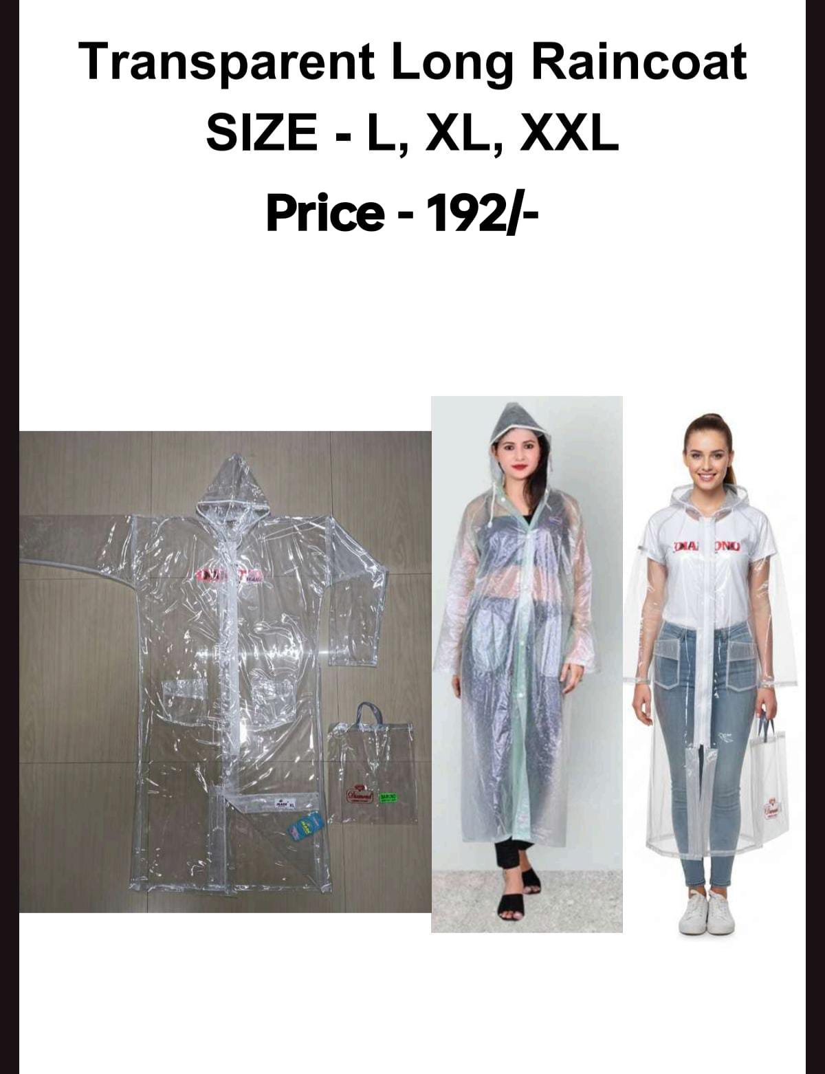 Transparent Long Raincoat
