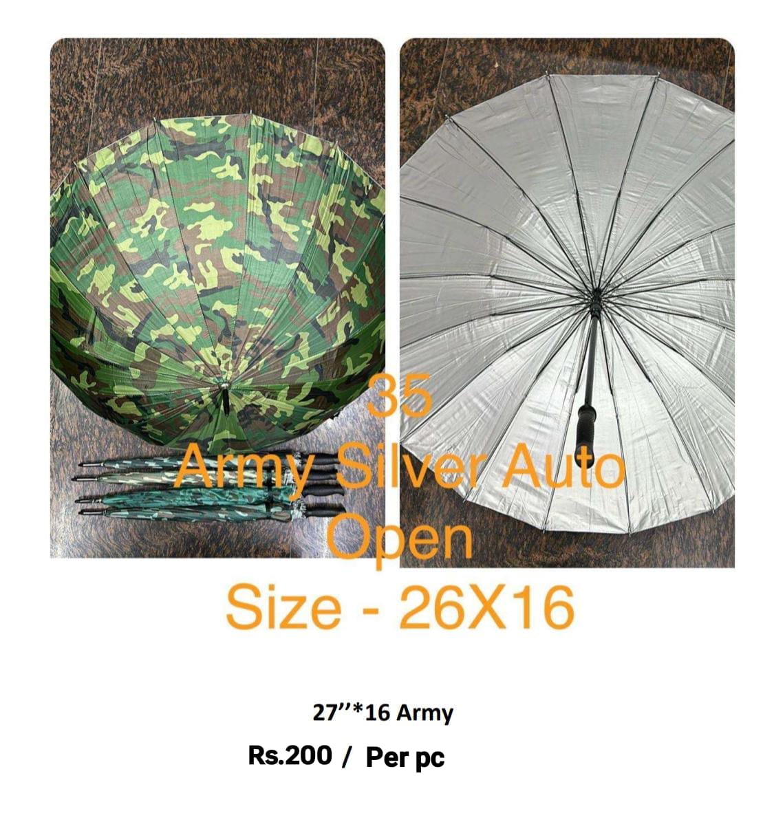 Army Silver Auto Open Umbrella