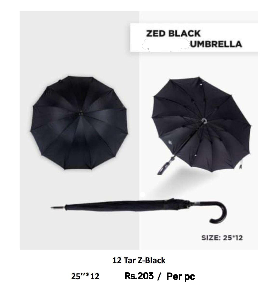 Zed Black Umbrella