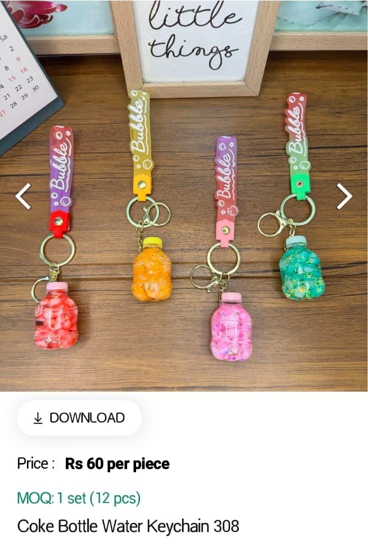 Coke Bottle Water Keychain