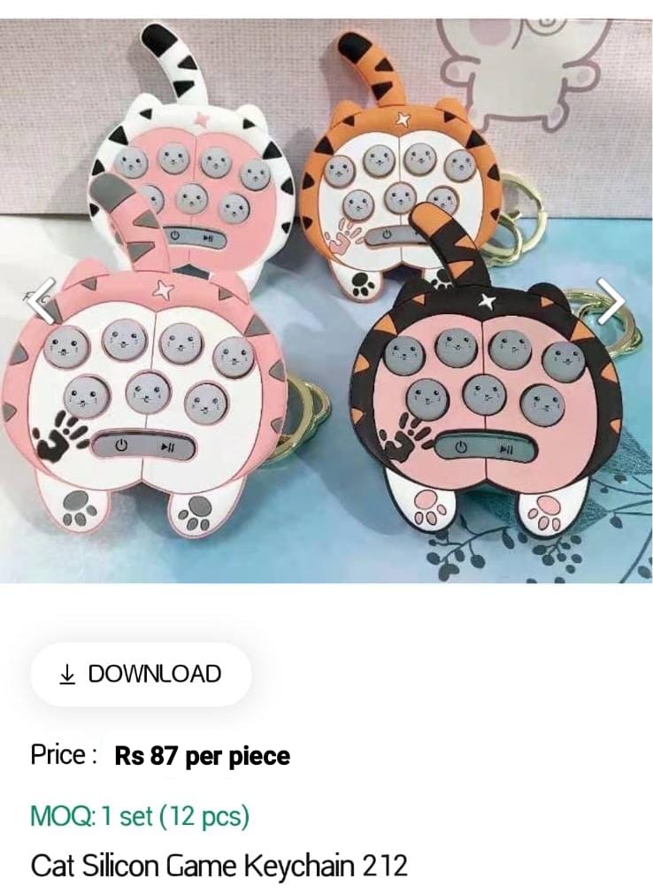 Cat Silicon Game Keychain