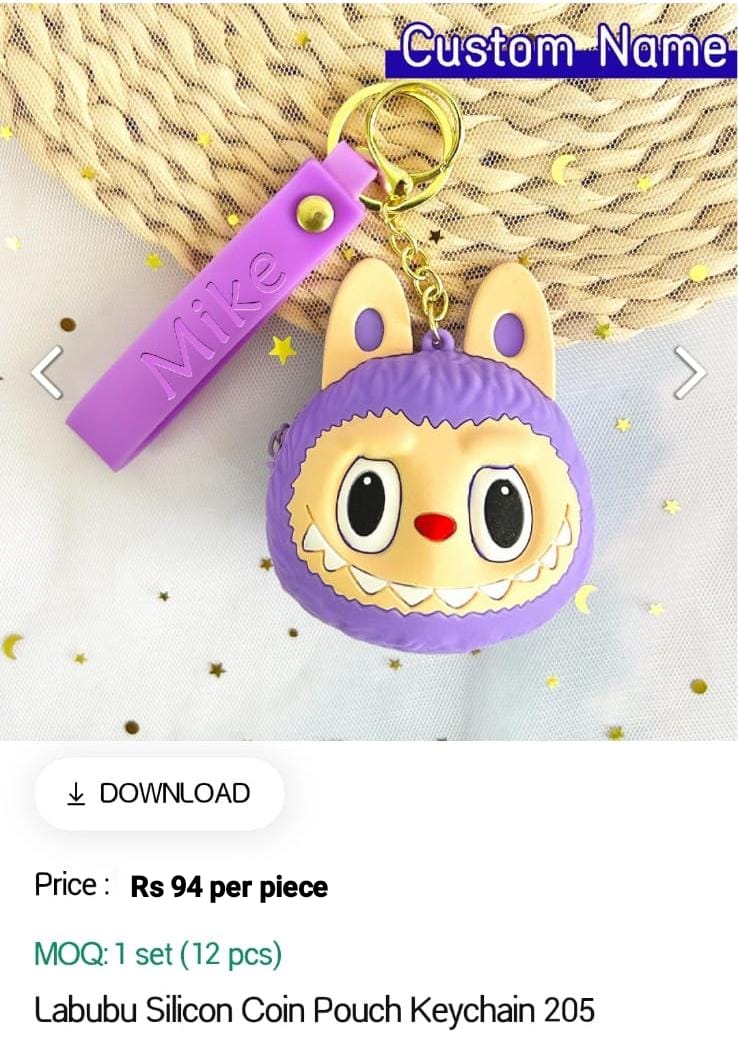 Labubu Silicon Coin Pouch Keychain