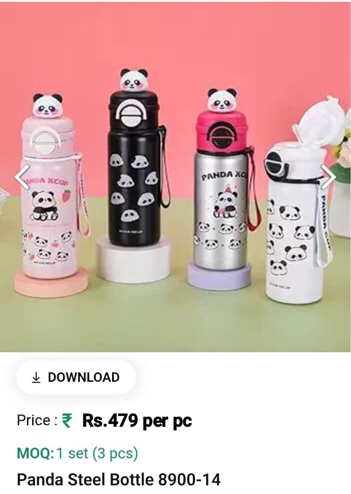 Panda Steel Water Bottle
