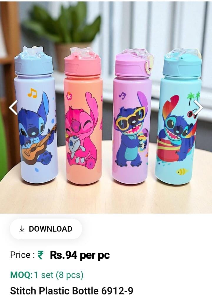 Stitch Pastic Water Bottle