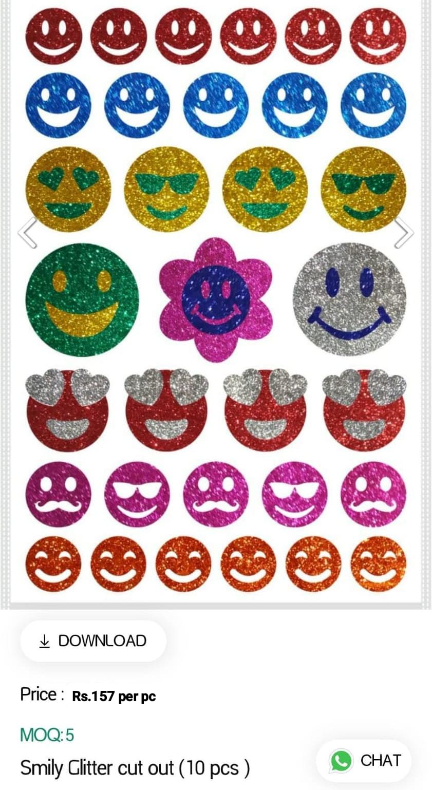 Smily Glitter Cut Out