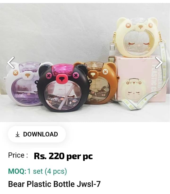 Bear Plastic Water Bottle