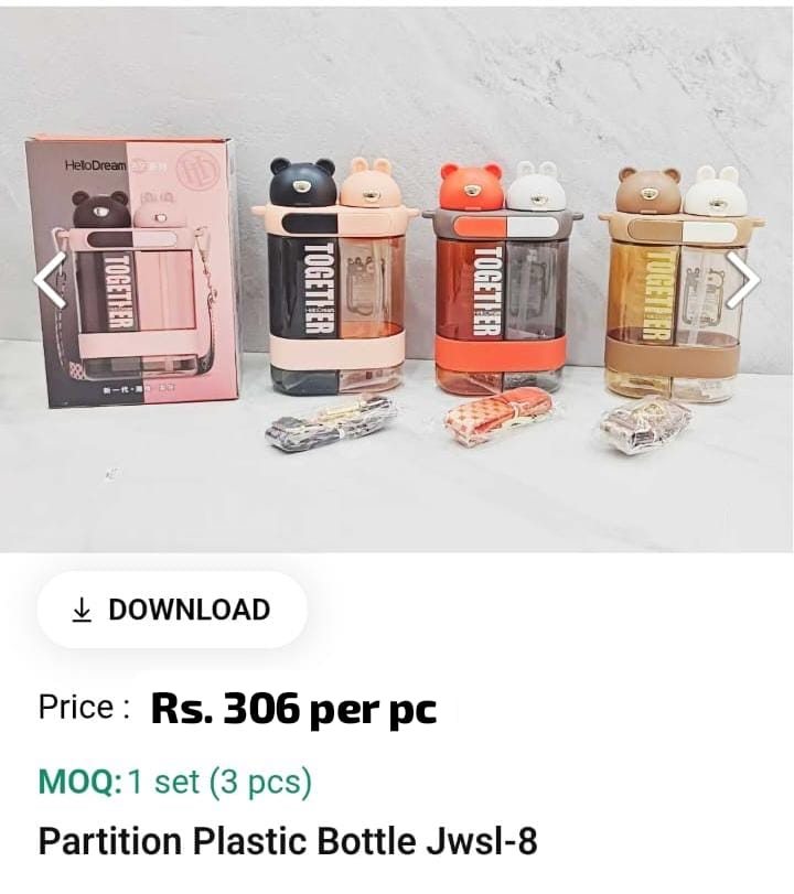 Partition Plastic Water Bottle