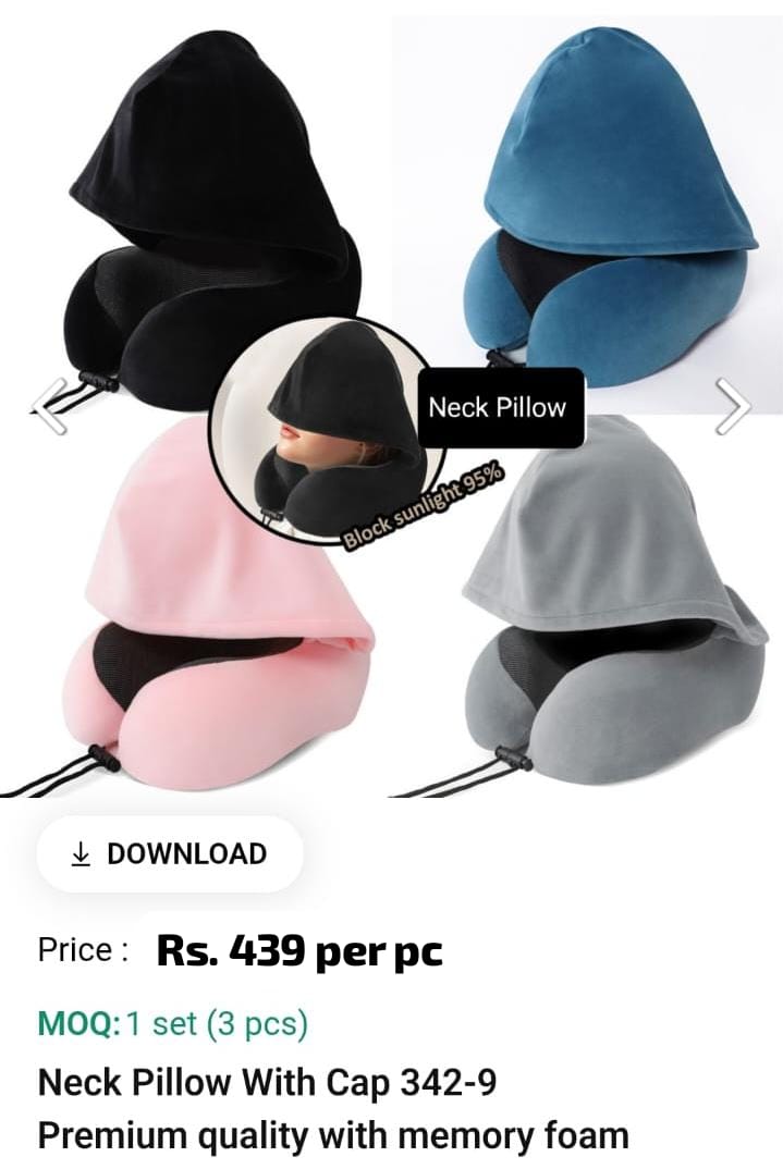 Neck Pillow With Cap