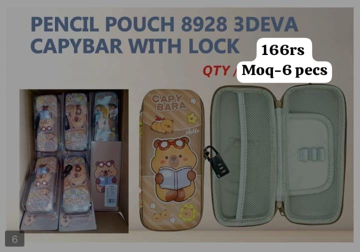 Capybar Pencil Pouch With Lock