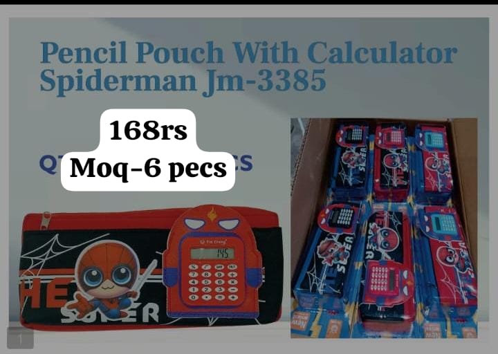 Pencil Pouch With Calculater Spiderman