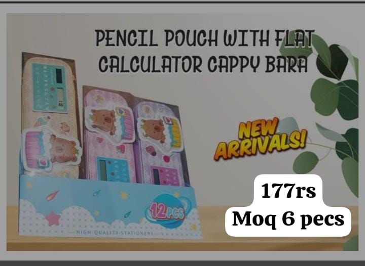 Capybar Pencil Pouch With Calculater