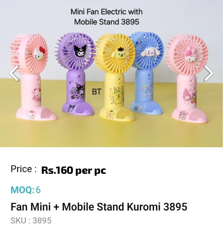 Fan  Mini Mobile Stand Kuromi