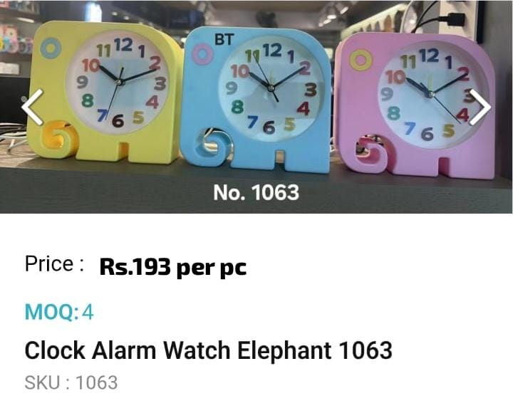 Clock Alarm Watch Elephant