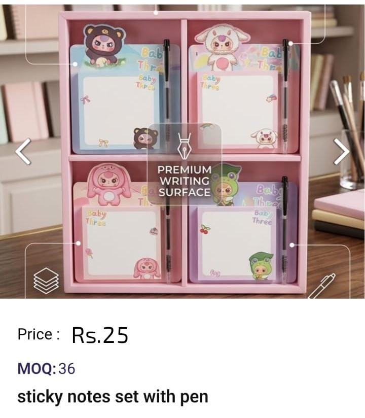 Sticky Notes Set With Pen