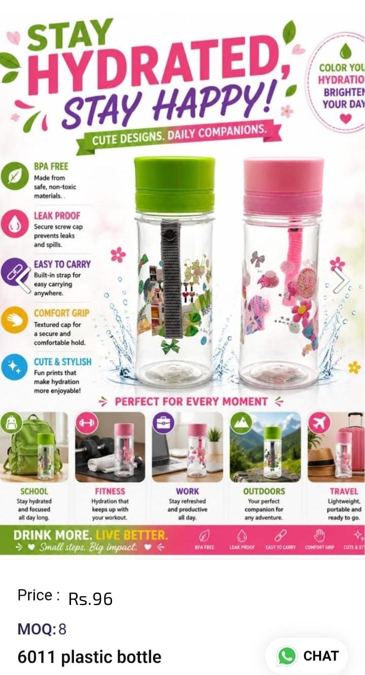 Kids Plastic Water Bottle