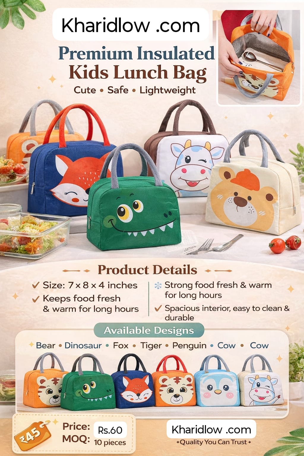 Cute Kids Lanch Bag